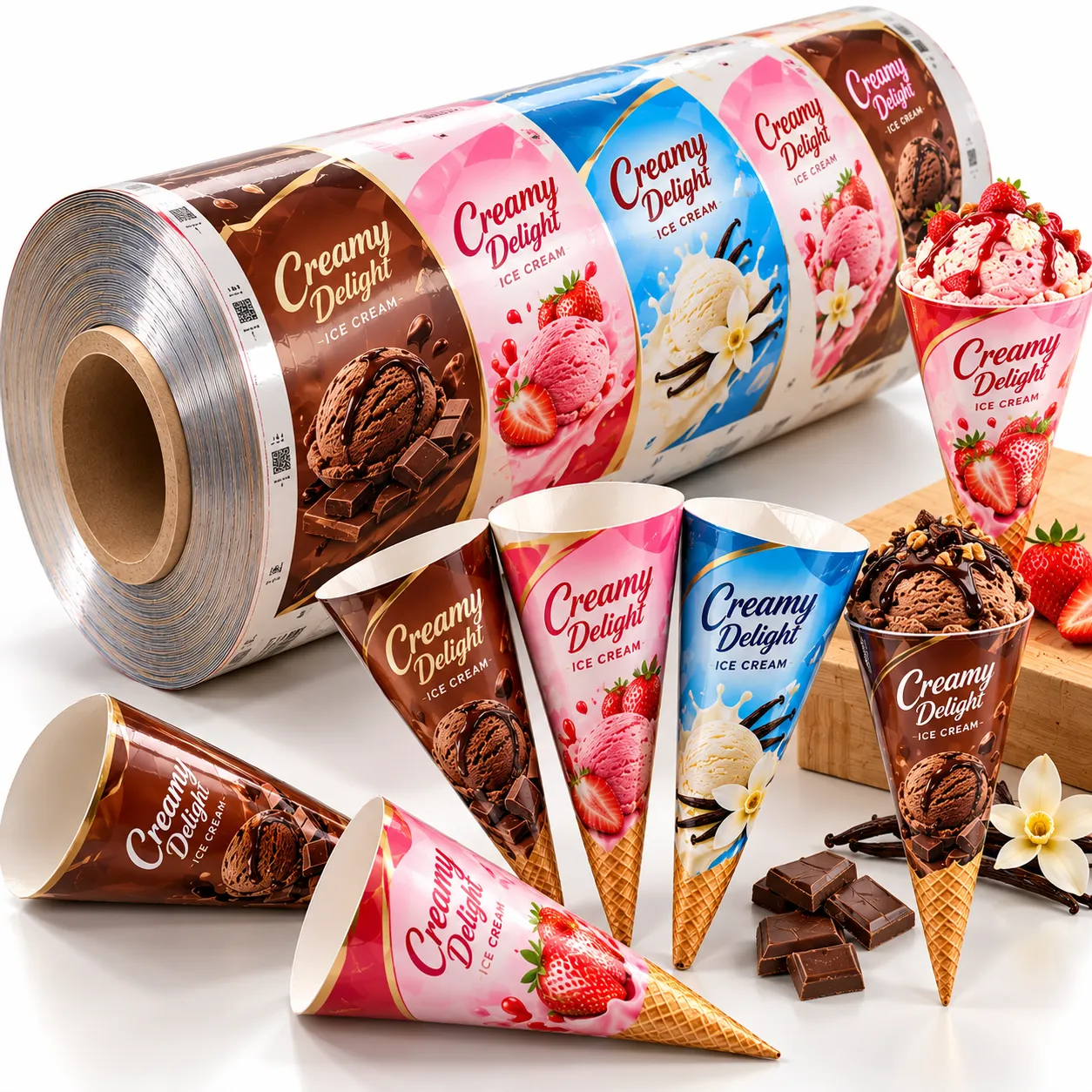 Ice Cream Paper Cone Sleeve Lamination Machine application 2